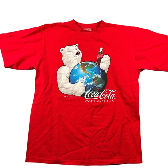 VTG Coca Cola Polar Bear Atlanta 1998 Red T Shirt Sz L USA Made Collectible - Picture 2 of 8